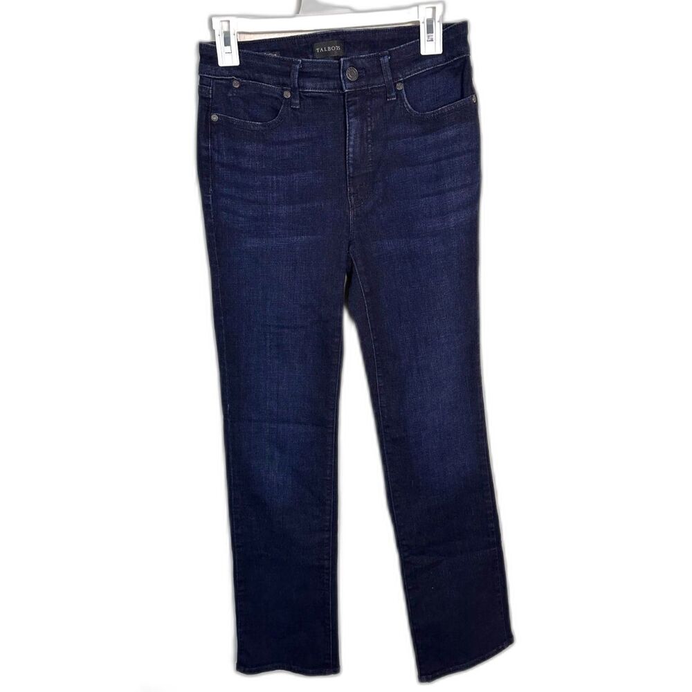 Talbots Barely Boot Jeans Size 2 Dark Wash Blue High Rise Stretch Denim
